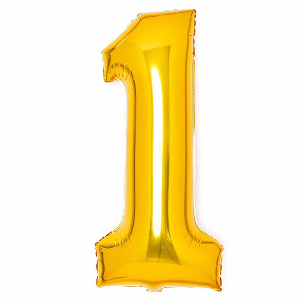 Gold Foil Number Balloons - 34" – number 1 – product image 3