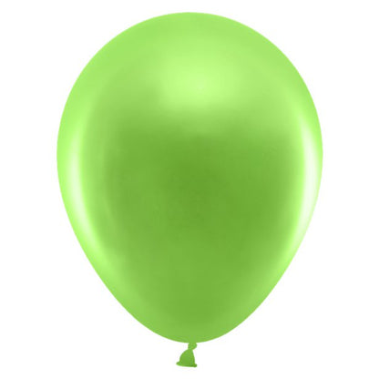 Green Metallic Balloons - 12" Latex (10pk)