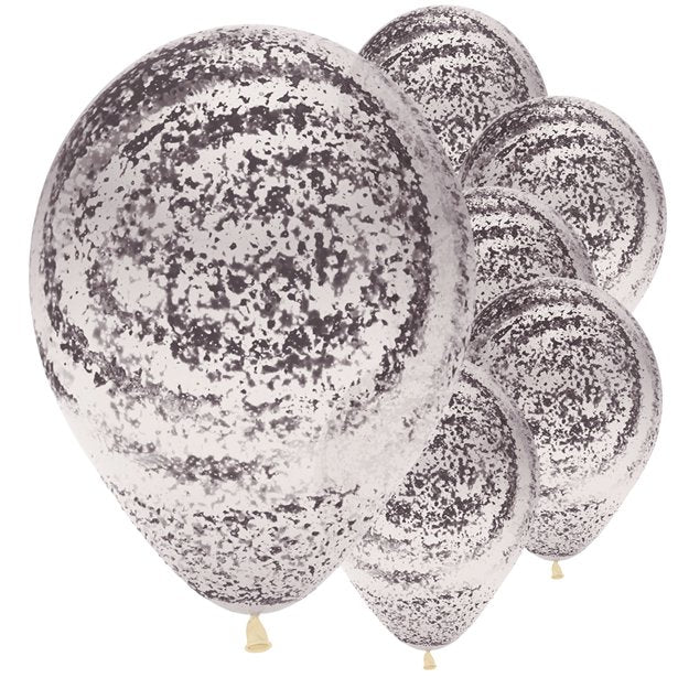 Graffiti Marble Black Balloons - 12" Latex (25pk) – product image 1