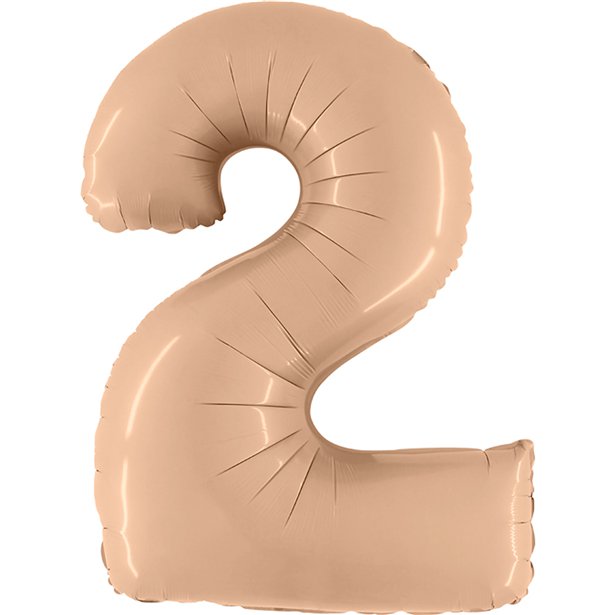 Satin Nude Foil Number Balloons - 40"
