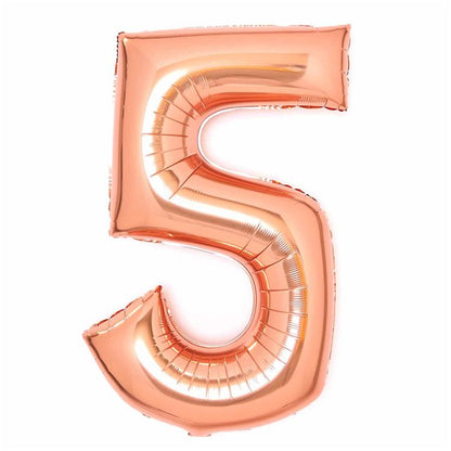 Rose Copper Foil Number Balloons - 34"