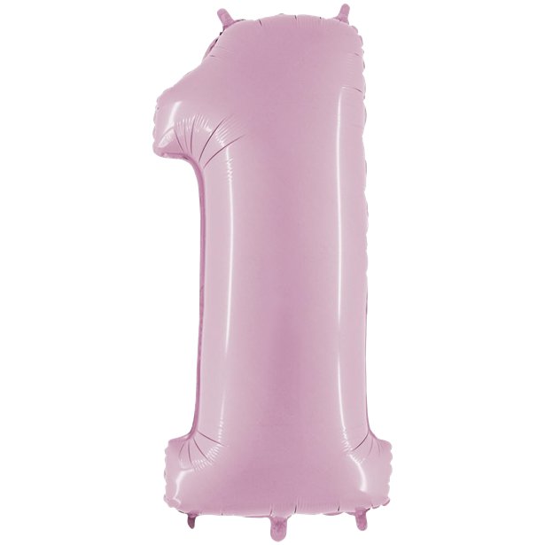 Pastel Pink Foil Number Balloons - 40"