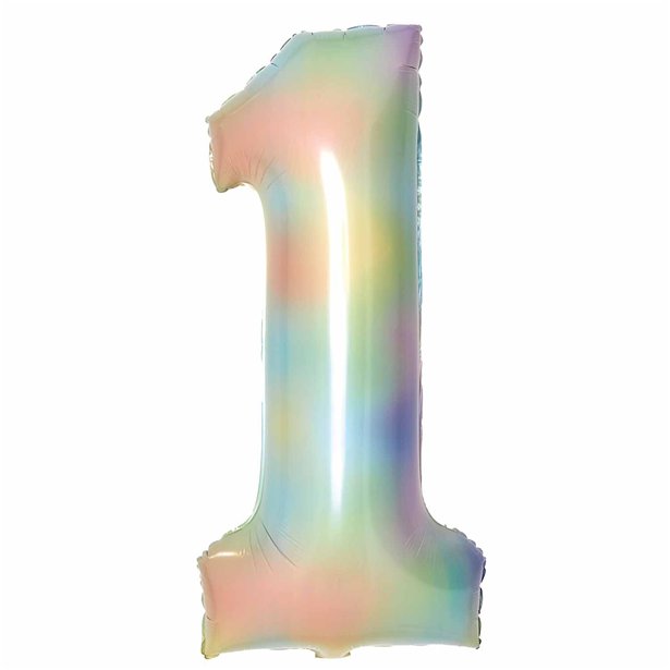 Pastel Rainbow Foil Number Balloons - 34" – product image 3