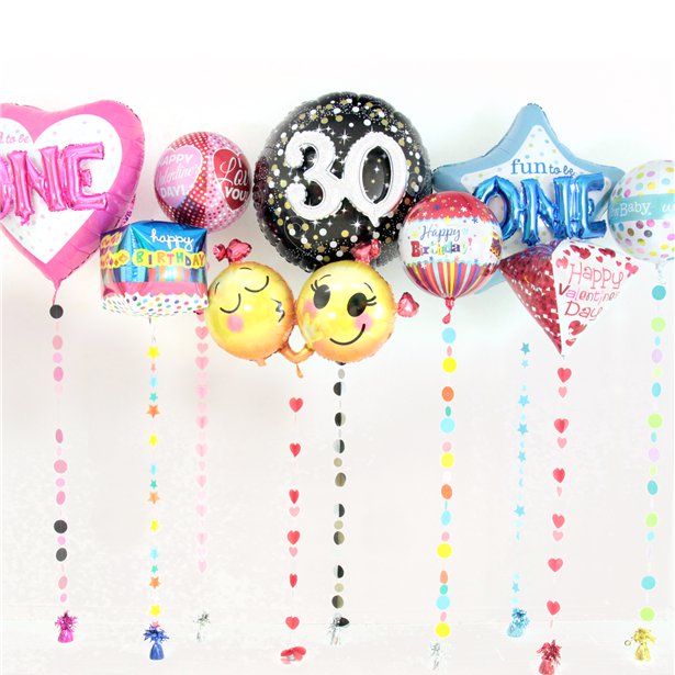 Silver Glitter Paper Circles Balloon Tail - 1.8m – product image 4