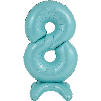Pastel Blue Standing Number Balloons - 25" Air Fill