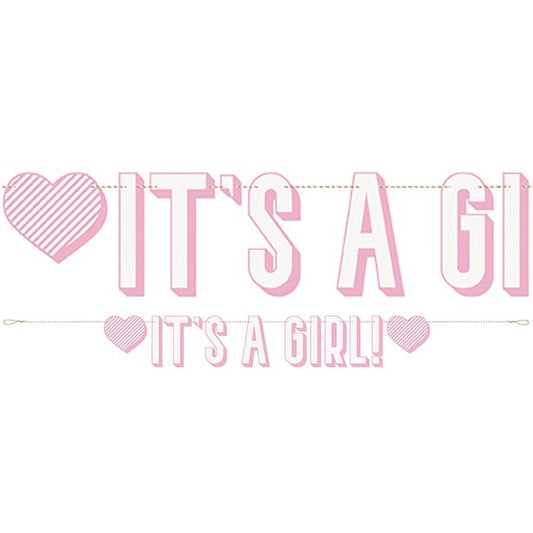 It's A Girl Paper Banner - 1.8m