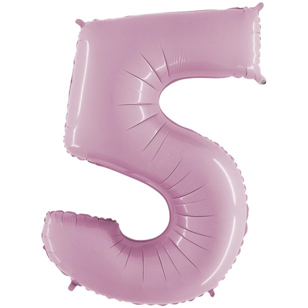 Pastel Pink Foil Number Balloons - 40" – number 5 – product image 7