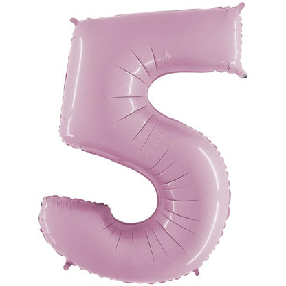 Pastel Pink Foil Number Balloons - 40"
