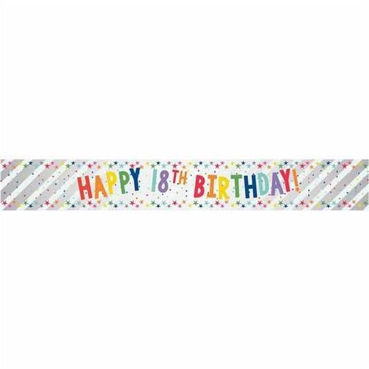 Happy 18th Birthday Foil Banner - 1.74m