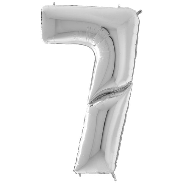 Silver Foil Number Balloons - 64" – number 7 – product image 10