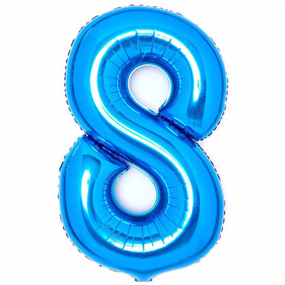 Blue Foil Number Balloons - 34"
