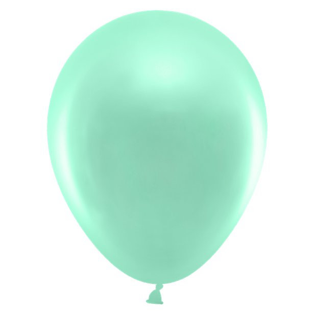Mint Green Metallic Balloons - 12" Latex (10pk) – product image 2