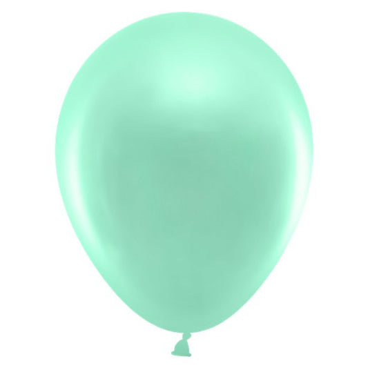 Mint Green Metallic Balloons - 12" Latex (10pk)