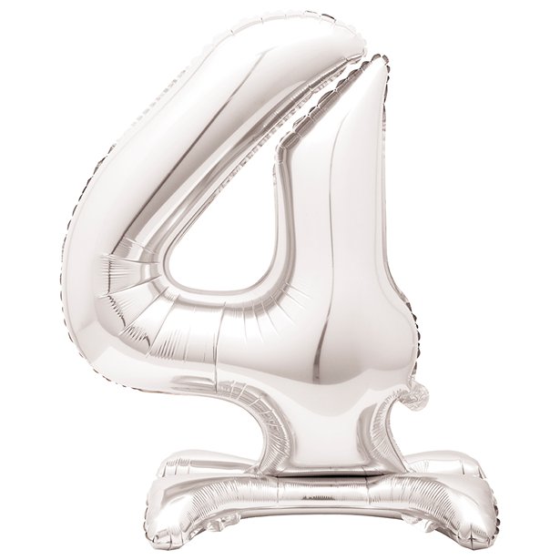 Silver Standing Number Balloons - 30" Air Fill – number 4 – product image 6