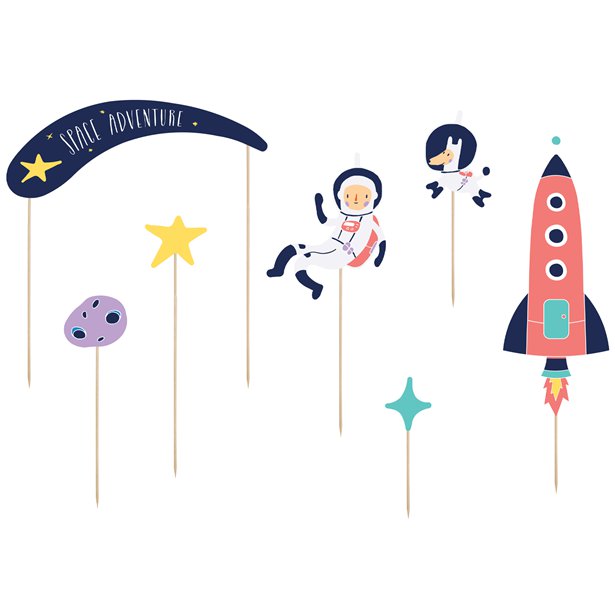 Space Cake Topper Decorations (7pk) – product image 1