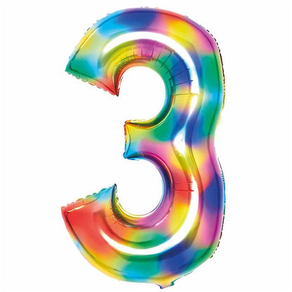 Rainbow Foil Number Balloon - 34"