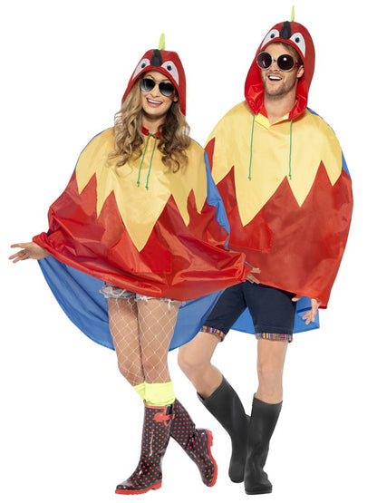Parrot Party Poncho - Adult Costume