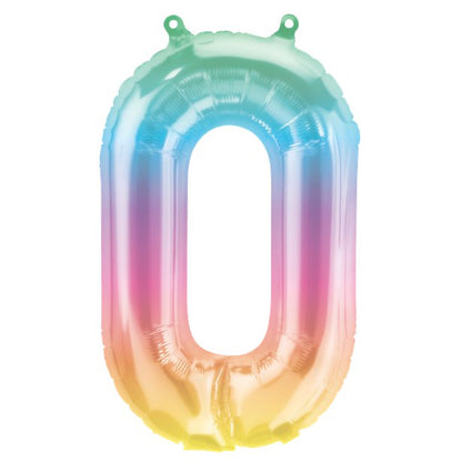 Pastel Ombre Number Balloons - 16" Air Fill