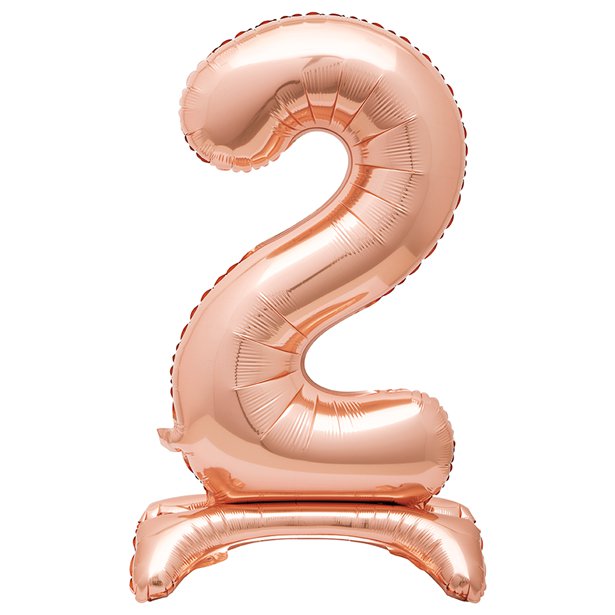 Rose Gold Standing Number Balloons - 30" Air Fill