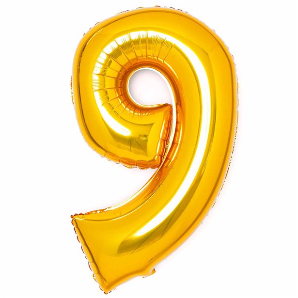 Gold Foil Number Balloons - 34" – number 9 – product image 11