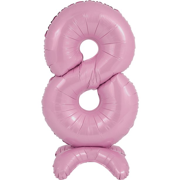 Pastel Pink Standing Number Balloons - 25" Air Fill