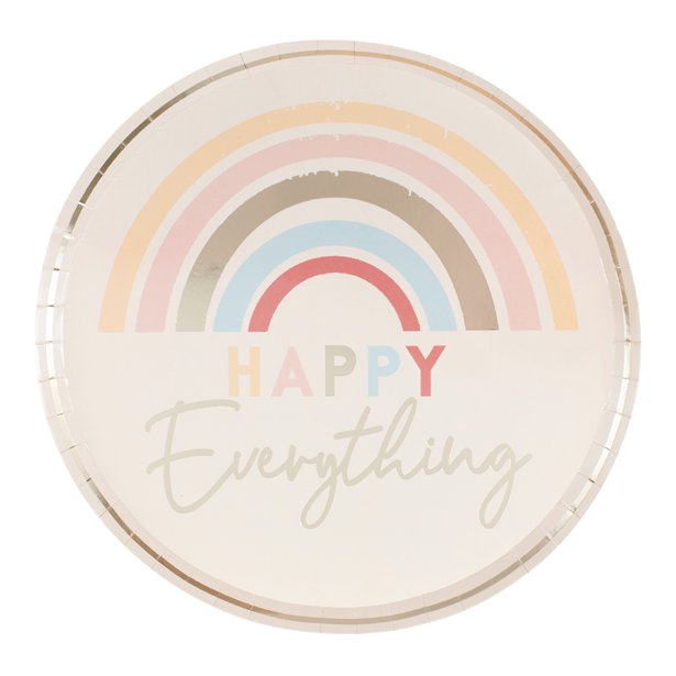 Happy Everything Natural Rainbow Plates - 25cm (8pk) – product image 1