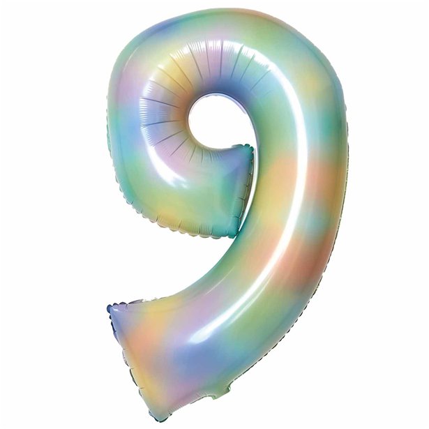 Pastel Rainbow Foil Number Balloons - 34" – product image 11