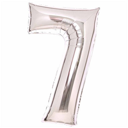 Silver Foil Number Balloons - 34"