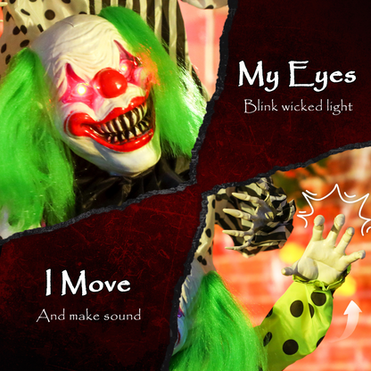 Outsunny Sound Activated Stackable Halloween Animatronics Clowns