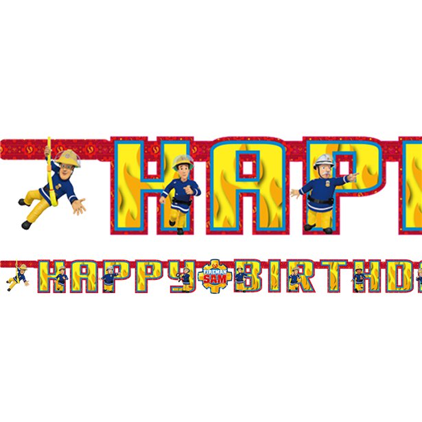 Fireman Sam 'Happy Birthday' Paper Banner - 1.8m