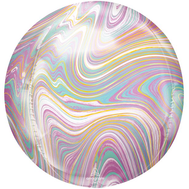 Pastel Marblez Orbz Balloon - 16" Foil