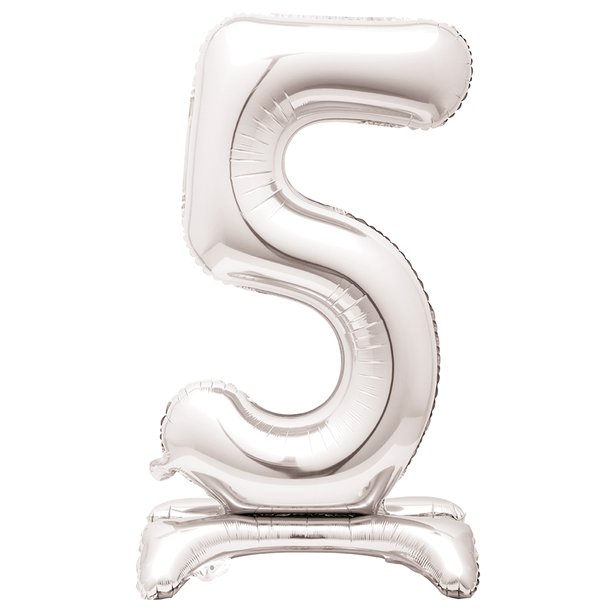 Silver Standing Number Balloons - 30" Air Fill – number 5 – product image 7