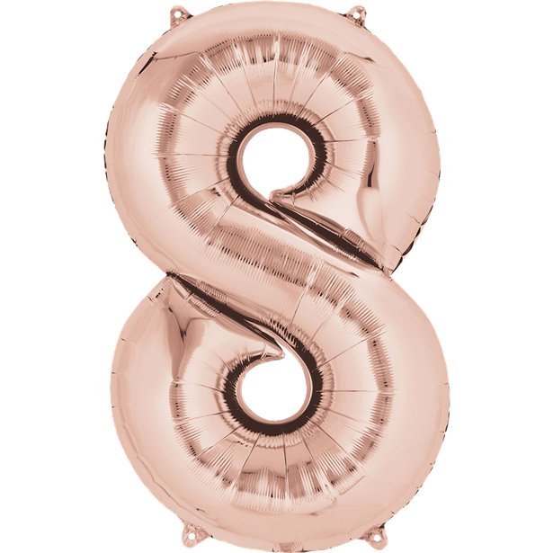 Rose Goid Foil Number Balloons - 16" Air Fill – product image 10