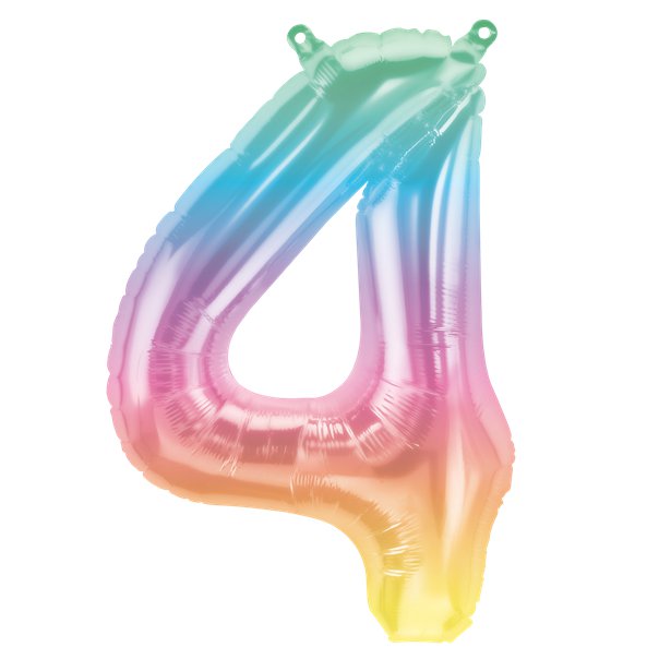 Pastel Ombre Number Balloons - 16" Air Fill