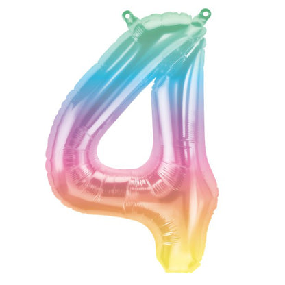 Pastel Ombre Number Balloons - 16" Air Fill