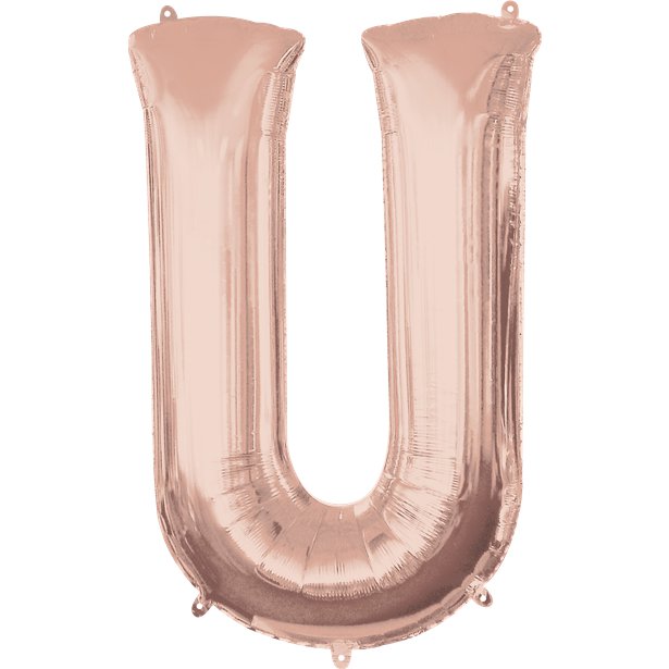 Rose Gold Letter U Balloon - 34 Foil