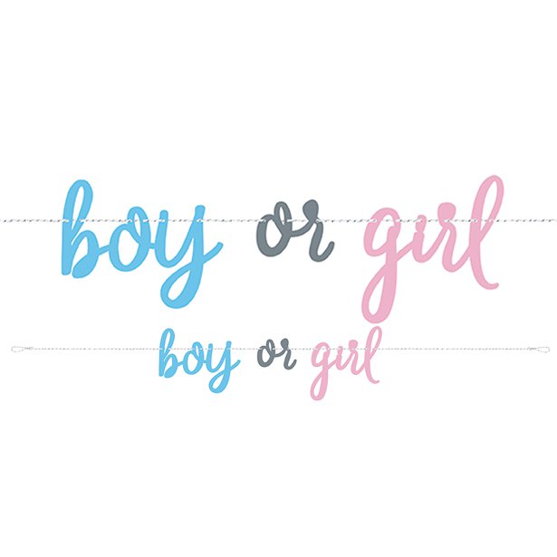 Gender Reveal Boy or Girl Paper Banner - 2.13m – product image 1