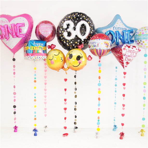 Red, Pink & White Paper Balloon Tail - 1.2m – product image 4