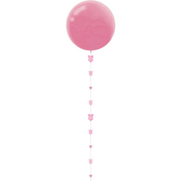 Pink Baby Girl Glitter Paper Balloon Tail - 1.8m – product image 2