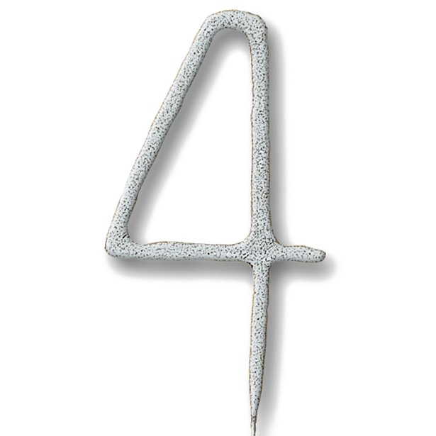 Silver Number 4 Sparkler Candle - 7" – product image 1