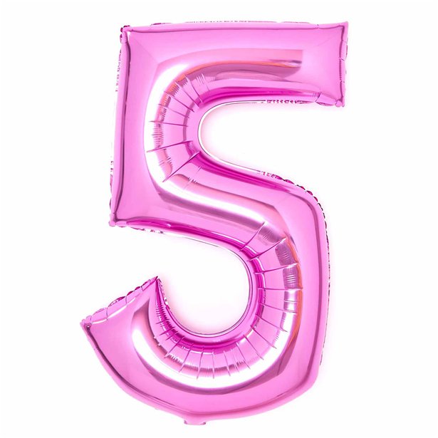 Pink Foil Number Balloons - 34"