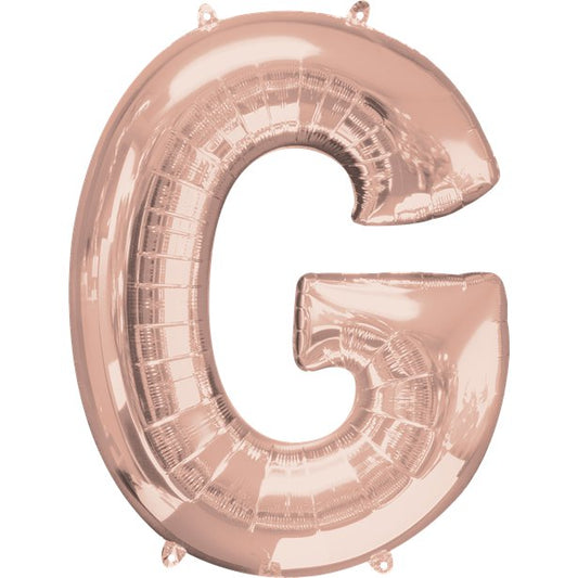 Rose Gold Letter G Balloon - 34 Foil