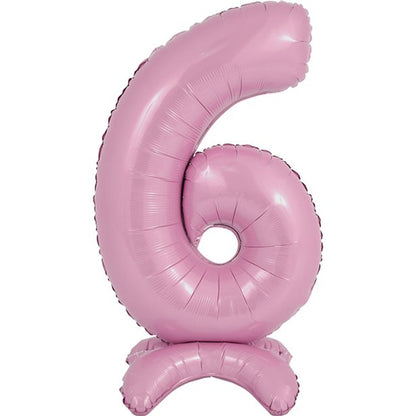 Pastel Pink Standing Number Balloons - 25" Air Fill