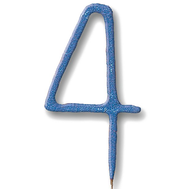 Blue Number 4 Sparkler Candle - 7" – product image 1