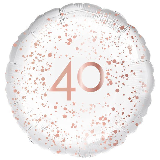 40th Rose Gold Foil Balloon - 18"