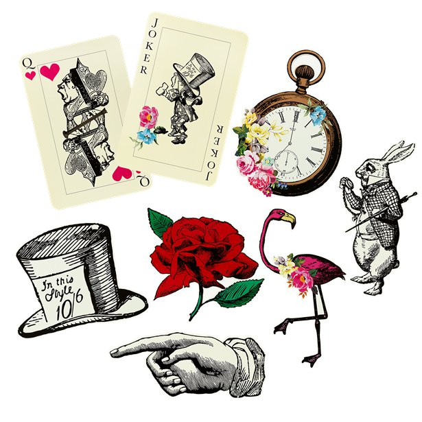 Alice in Wonderland Props - 42cm (8pk)
