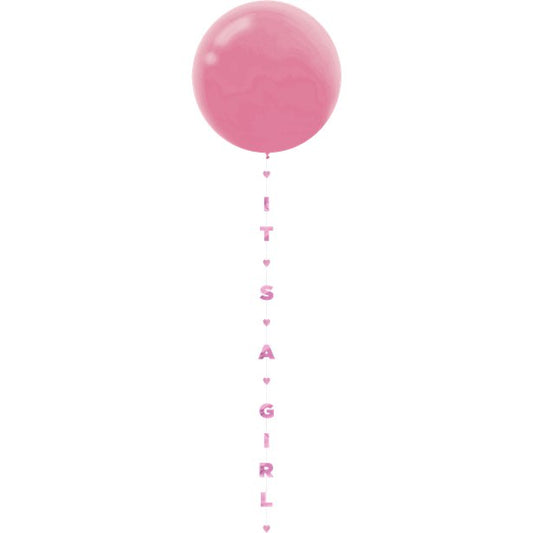 Its A Girl Glitter Paper Balloon Tail - 1.8m