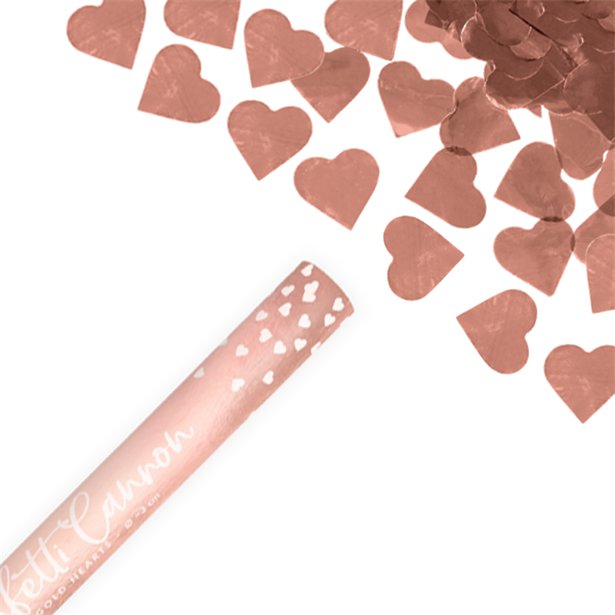 Rose Gold Hearts Confetti Cannon - 60cm – product image 1