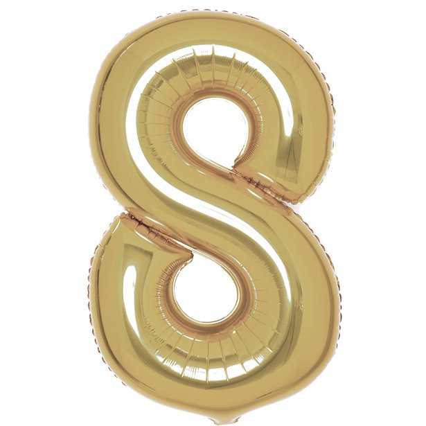 White Gold Foil Number Balloons - 34" – product image 10