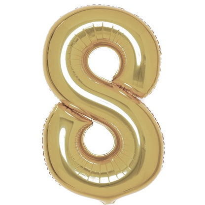 White Gold Foil Number Balloons - 34"